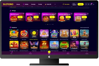 Wizualizacja interfejsu kasyno Slotoro